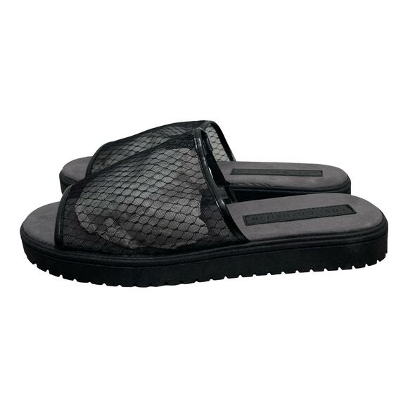 Lori Goldstein Collection Mesh Fishnet Slip On Sandals Womens US 10 Black NIB - Picture 7 of 8